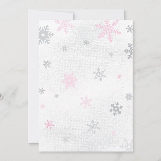 Het is koud buiten roze Baby shower uitnodiging (Achterkant)