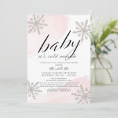 Het is koud buiten roze drive-by Baby shower Kaart (Staand voorkant)