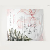 Het is koud buiten Roze lint babyshower Wandkleed (Voorkant (horizontaal))