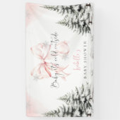 Het is koud buiten Roze lint babyshowerfeestje Spandoek (Verticaal)