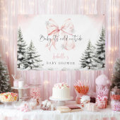 Het is koud buiten Roze lint babyshowerfeestje Spandoek
