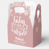 Het is koud buiten Roze Meisje Winter Baby Shower Bedankdoosjes (Geopend)