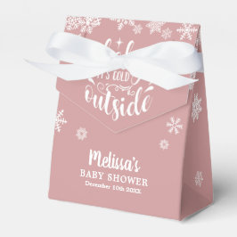 Het is koud buiten Roze Meisje Winter Baby Shower Bedankdoosjes