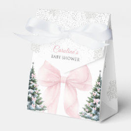 Het is koud buiten Roze strik baby shower favor bo Bedankdoosjes