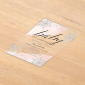 Het is Koud Buiten Roze Waterverf Baby shower Acryl Uitnodigingen (Laagn)