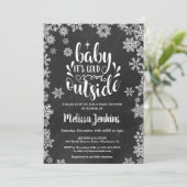 Het is koud buiten schoolbord Winter Baby Shower Kaart (Staand voorkant)
