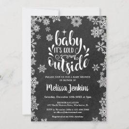 Het is koud buiten schoolbord Winter Baby Shower Kaart