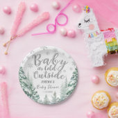Het is koud buiten Silver Forest Winter Baby showe Papieren Bordje (Feest)