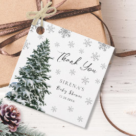 Het is koud buiten | Snow Winter Tree Baby shower Bedankjes Labels