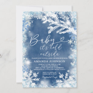 Het is koud buiten Snowflake Christmas Baby shower Kaart
