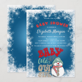 Het is koud buiten, Snowman, Snowflakes Baby showe Kaart