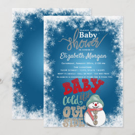 Het is koud buiten, Snowman Snowflakes Baby shower Kaart