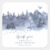 Het is koud buiten Snowy Forest Winter Bird Vierkante Sticker (Voorkant)