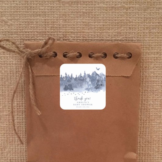 Het is koud buiten Snowy Forest Winter Bird Vierkante Sticker