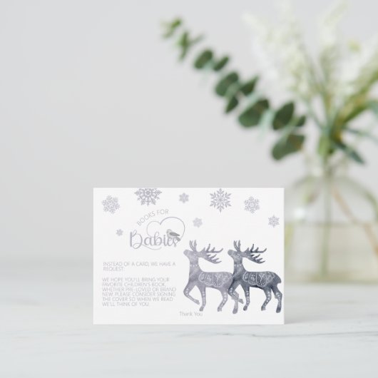 Het is koud buiten Twins Baby shower Boek Aanvraag Informatiekaartje (Staand voorkant)