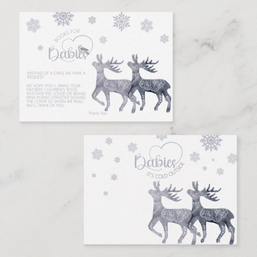 Het is koud buiten Twins Baby shower Boek Aanvraag Informatiekaartje (Voorkant / Achterkant)