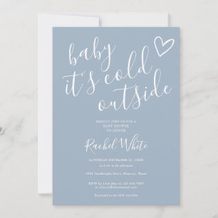Het is koud buiten Winter Baby Shower Stofblauw Kaart