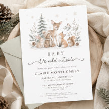 Het is koud buiten Winter Bos Baby Shower