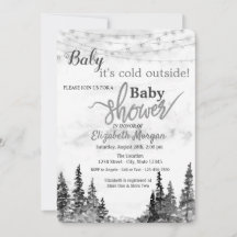 Het is koud buiten Winter bosgrijze babyshower