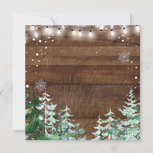 Het is koud buiten Winter Pine Forest Baby shower Kaart (Achterkant)