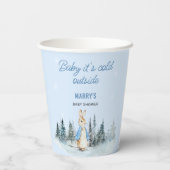 Het is koud buiten Winter Rabbit Baby shower Papieren Bekers (Achterkant)