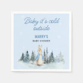 Het is koud buiten Winter Rabbit Baby shower Servet (Voorkant)
