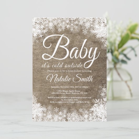 Het is koud buiten Winter Sneeuwvlok Baby Shower Kaart (Staand voorkant)