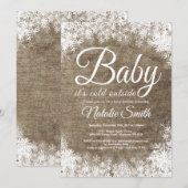 Het is koud buiten Winter Sneeuwvlok Baby Shower Kaart (Voorkant / Achterkant)