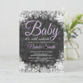 Het is koud buiten Winter Sneeuwvlok Baby Shower Kaart (Staand voorkant)