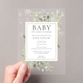 Het is koud buiten Winter Snow Baby Shower Acryl Uitnodigingen (Insitu (Draagbaar))