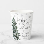 Het is koud buiten | Winter Tree Baby shower Papieren Bekers (Voorkant)