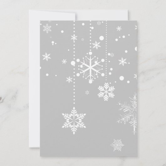 Het is koud buiten | Winter Tree Grey Baby shower Kaart (Achterkant)