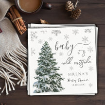 Het is koud buiten | Winter Tree Grey Baby shower