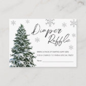 Het is koud buiten | Winter Tree Grijze Luier Raff Informatiekaartje (Voorkant)