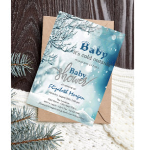 Het is koud buiten Winter wonderland baby shower I Kaart