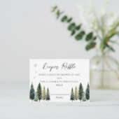 Het is koud buiten Winter Wonderland Luier Raffle Informatiekaartje (Staand voorkant)