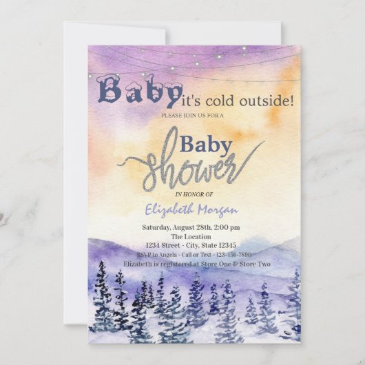 Het is koud buiten Winter Wonderland Violet Kaart (Voorkant)