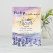 Het is koud buiten Winter Wonderland Violet Kaart (Staand voorkant)