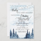 Het is Koud Buiten Winterbos Baby shower Kaart (Voorkant)
