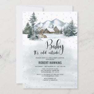 Het is Koud Buiten Winterbos Baby shower Kaart
