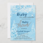 Het is Koud Buiten Winterbos Baby shower Kaart (Voorkant)