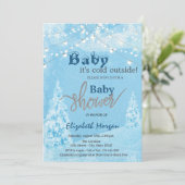 Het is Koud Buiten Winterbos Baby shower Kaart (Staand voorkant)