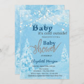 Het is Koud Buiten Winterbos Baby shower Kaart (Voorkant / Achterkant)