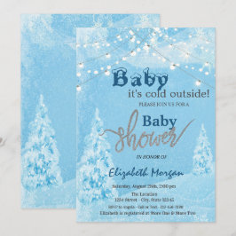 Het is Koud Buiten Winterbos Baby shower Kaart