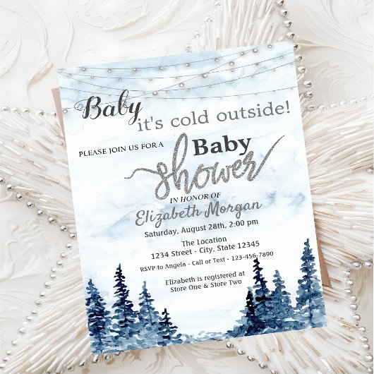 Het is Koud Buiten Winterbos Baby shower Kaart