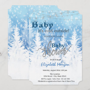 Het is koud buiten Wonderland Bos Baby Shower Kaart