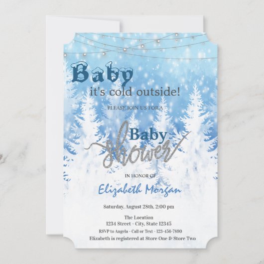 Het is Koud Buiten Wonderland Forest Baby shower Kaart (Voorkant)