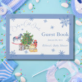 Het is koudblauw Baby shower voor Kerstmis. Gastenboek