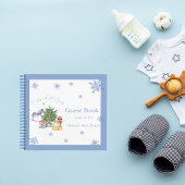 Het is koudblauw kerstblauw Baby shower gast Notitieboek