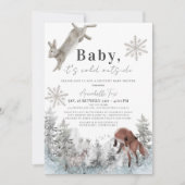 Het is koude Baby shower buiten de dieren. Kaart (Voorkant)